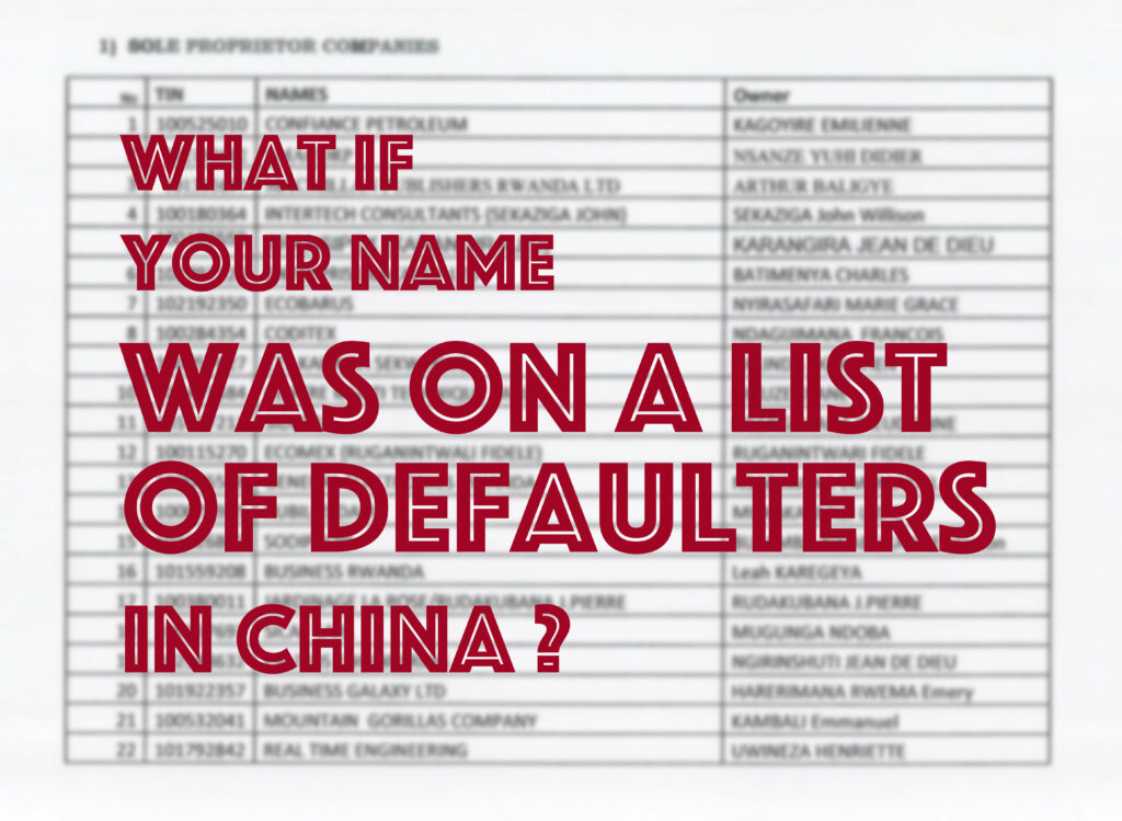 What if my name was on a list of defaulters in China?